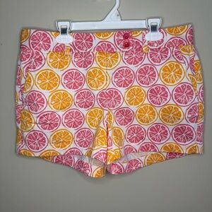 VINEYARD VINES Colorful Citrus Mid Rise Chino Shorts Pink/Orange/White 4